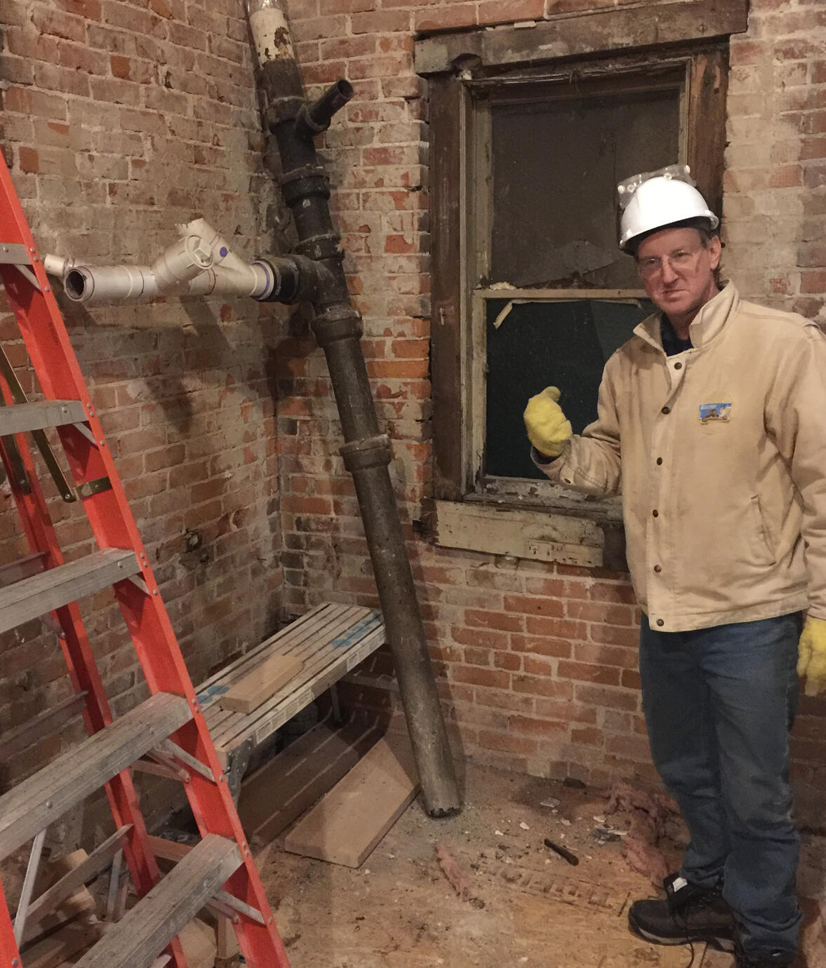 Successfully wrestled a cast iron pipe into submission.