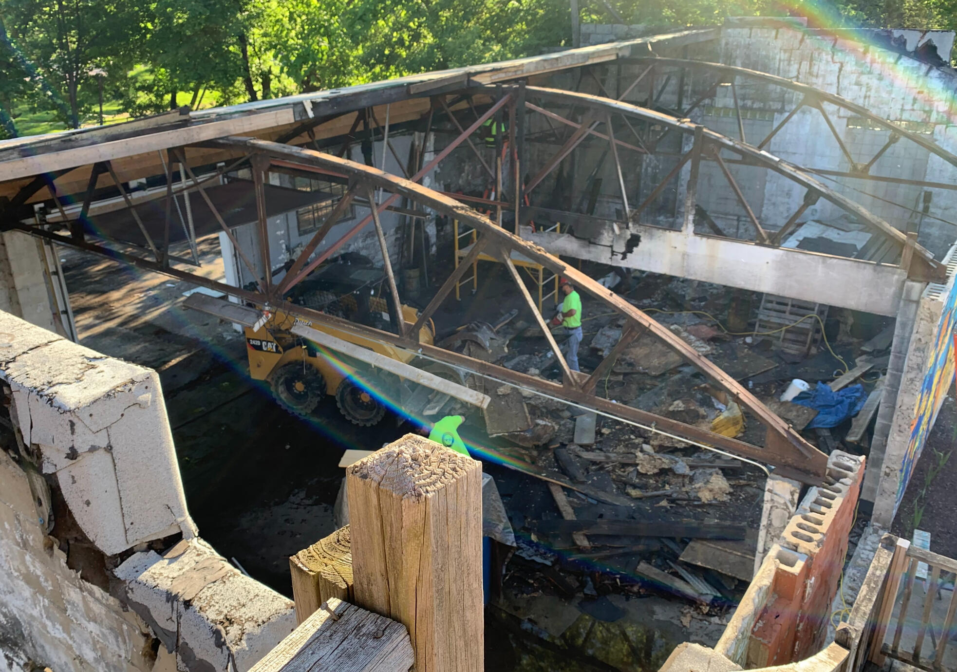 Demoing out the garage